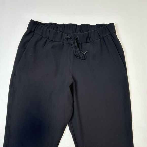 Lululemon On The Fly Crop Pants Womens 10 Black Woven 23" Ism Drawstring Pockets - Picture 6 of 14